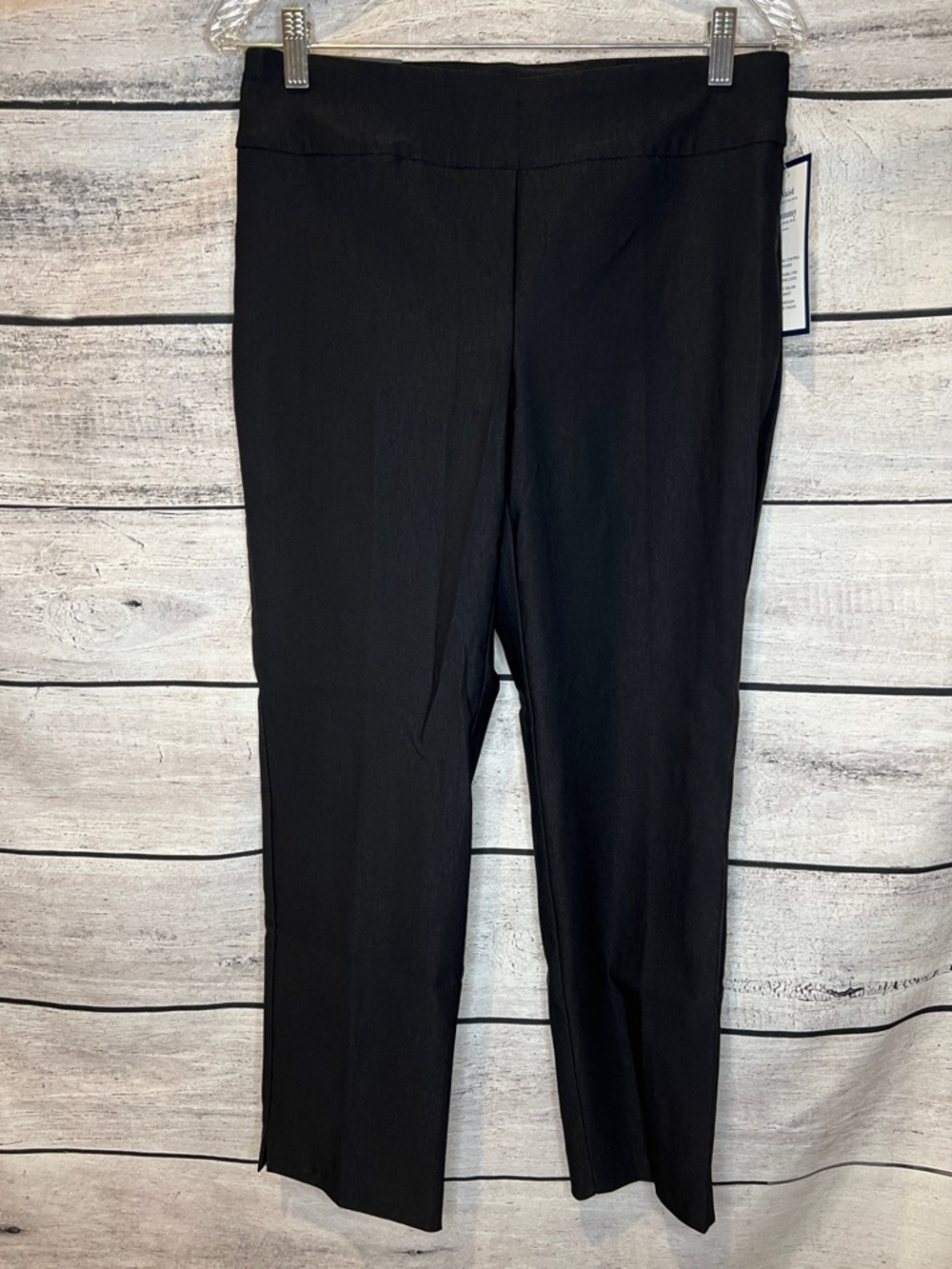 Charter Club Black Straight Pull-On Dress Pants Cambridge Slim Leg 10P Short